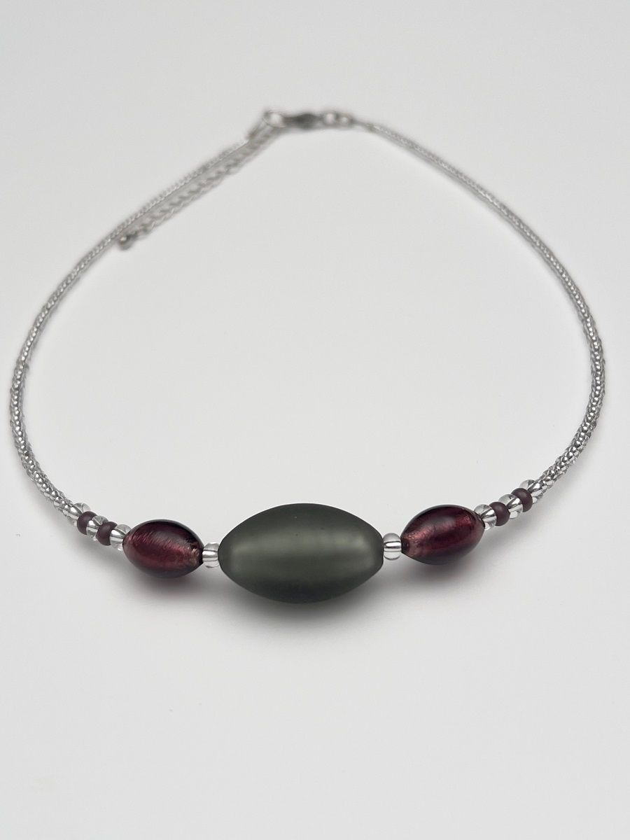 Kette 3 Oliven Murano Glas