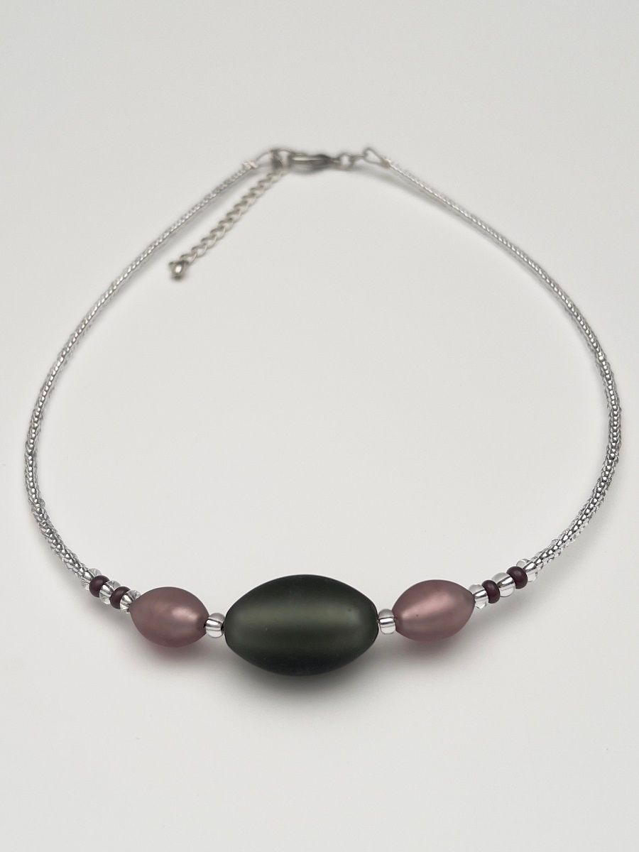 Kette 3 Oliven Murano Glas