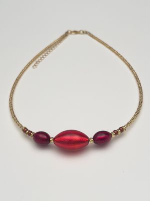 Kette 3 Oliven Murano Glas