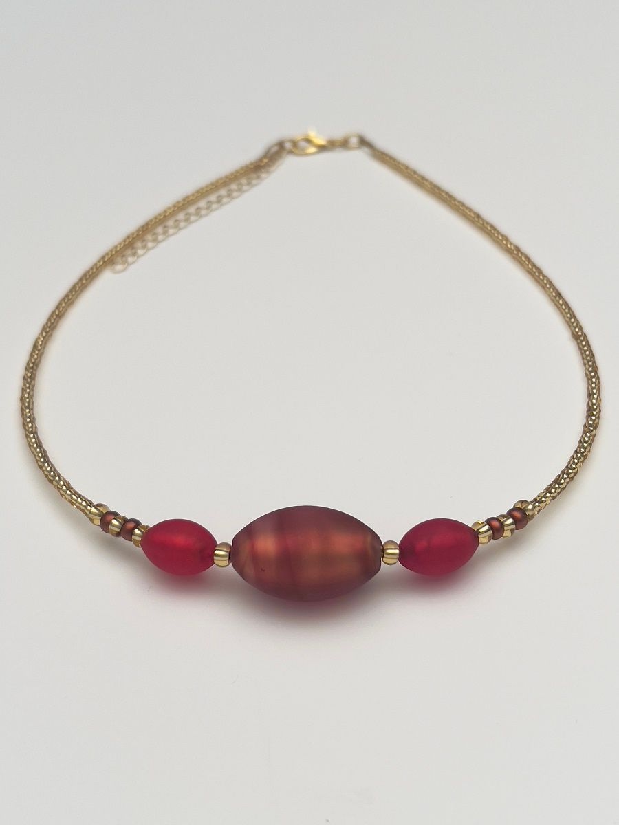 Kette 3 Oliven Murano Glas