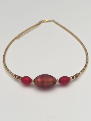 Kette 3 Oliven Murano Glas