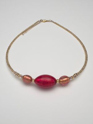 Kette 3 Oliven Murano Glas