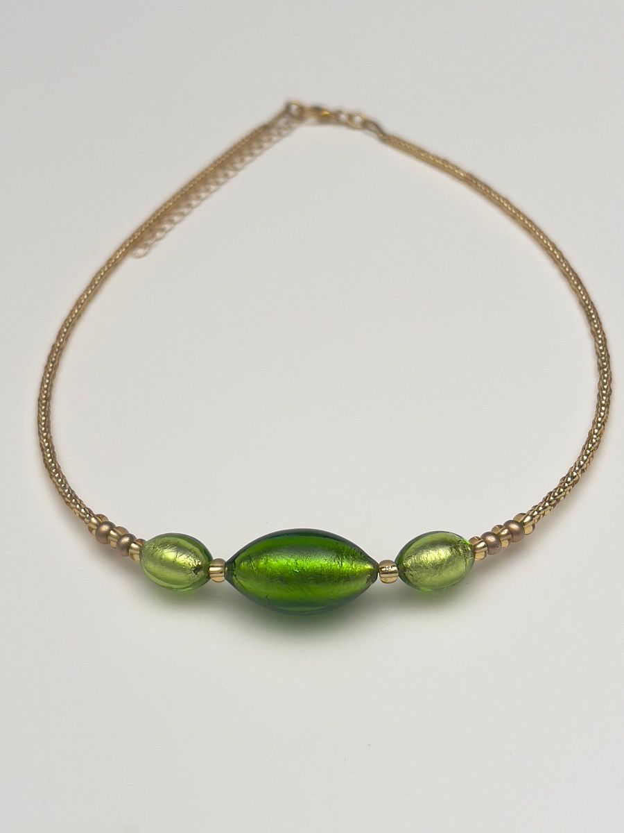 Kette 3 Oliven Murano Glas