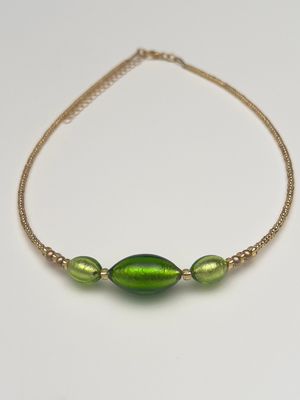 Kette 3 Oliven Murano Glas