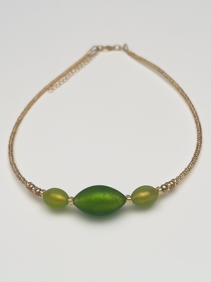 Kette 3 Oliven Murano Glas