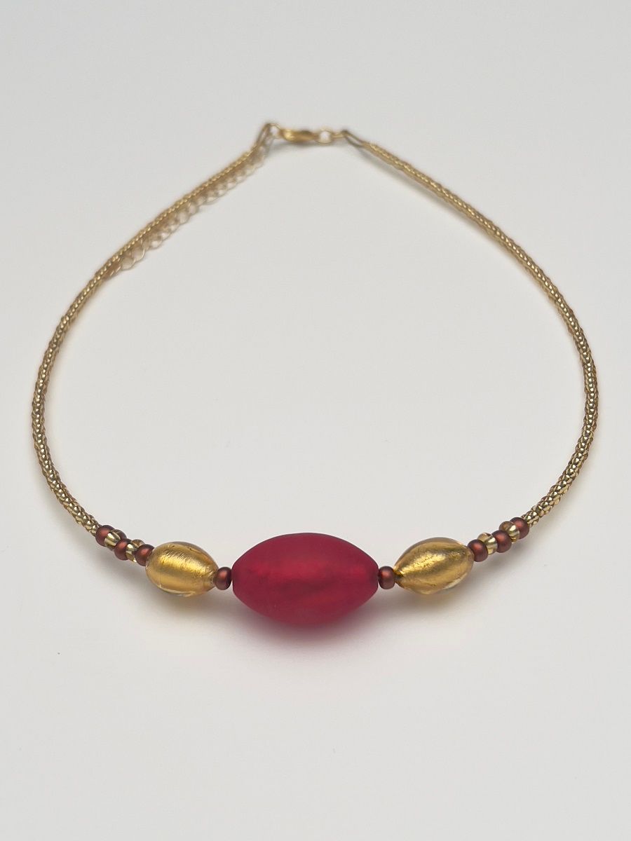 Kette 3 Oliven Murano Glas