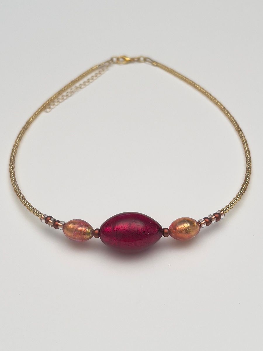 Kette 3 Oliven Murano Glas