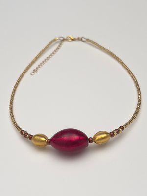 Kette 3 Oliven Murano Glas