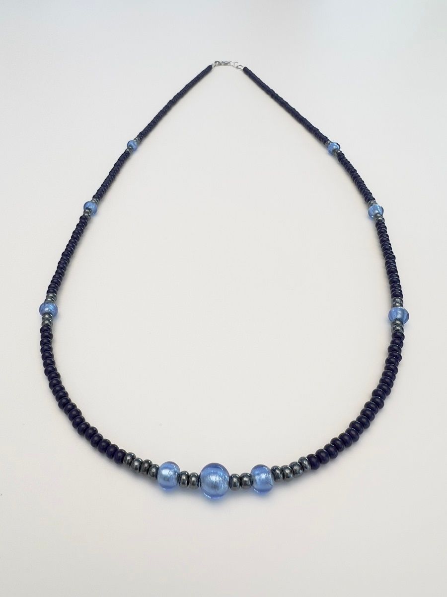Kette lang Murano + Preciosa Glas