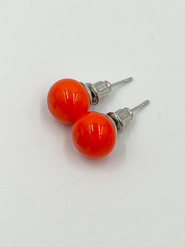 Stud earrings Murano ball 8mm