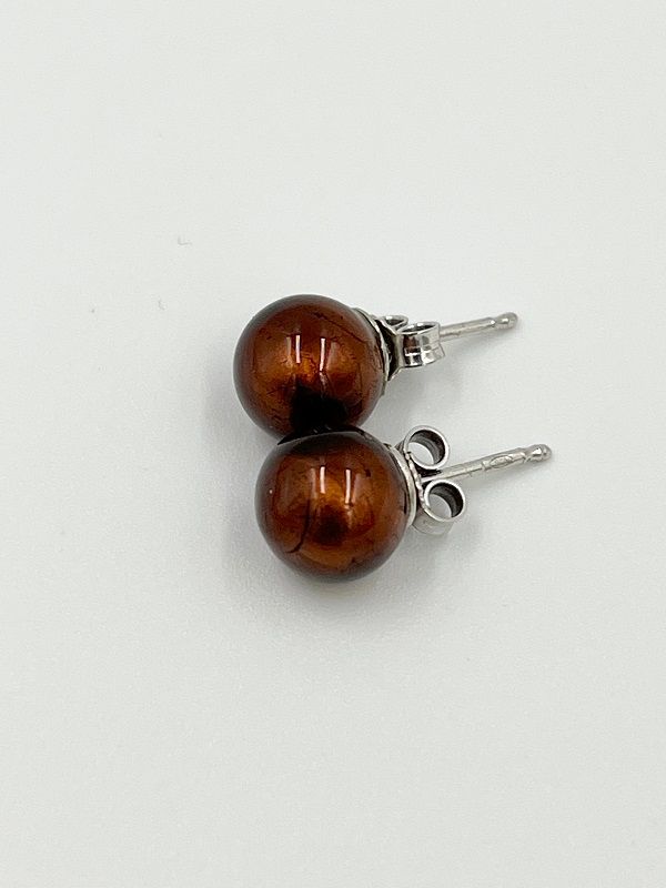 Stud earrings Murano ball 8mm
