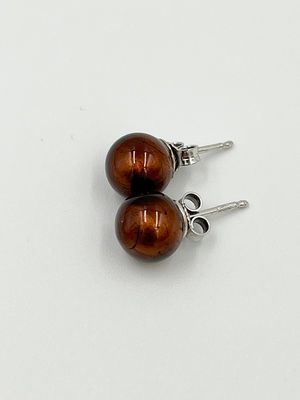 Stud earrings Murano ball 8mm
