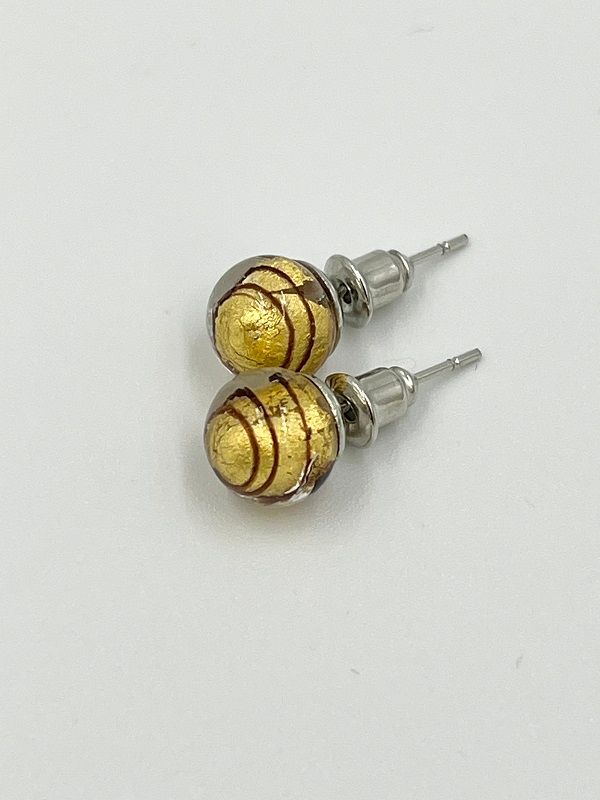 Stud earrings Murano ball 8mm