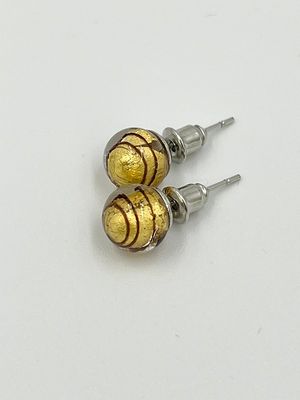Stud earrings Murano ball 8mm