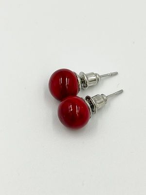 Stud earrings Murano ball 8mm
