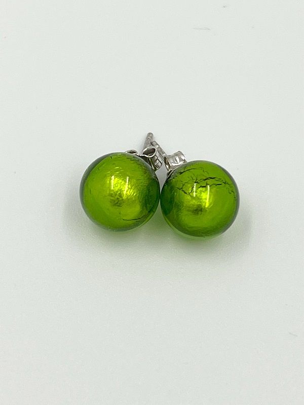 Stud earrings Murano ball 10mm