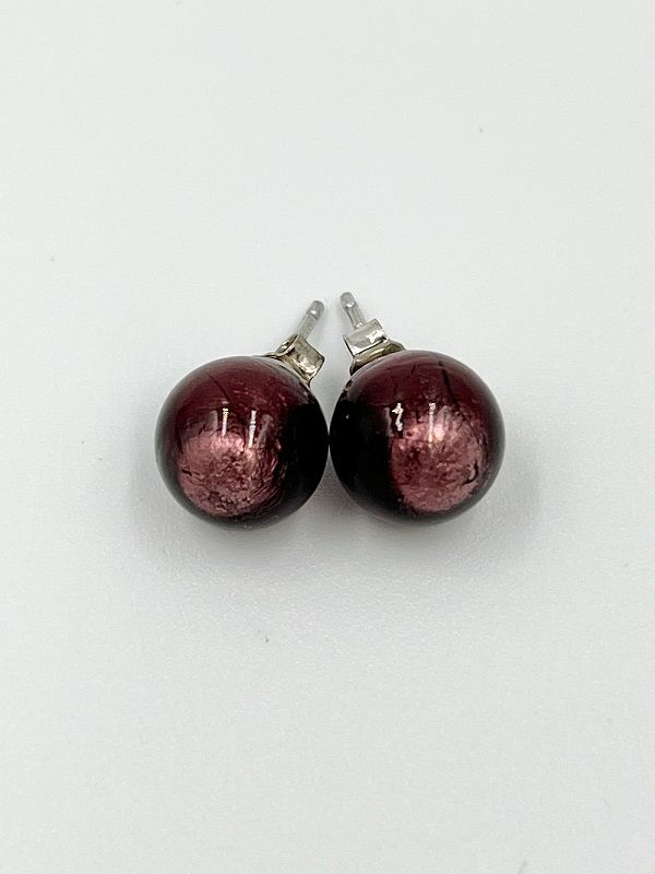 Stud earrings Murano ball 10mm