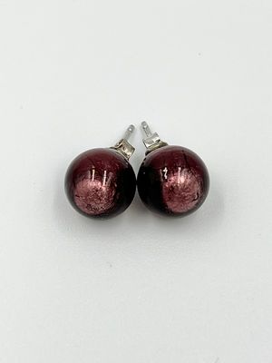 Stud earrings Murano ball 10mm