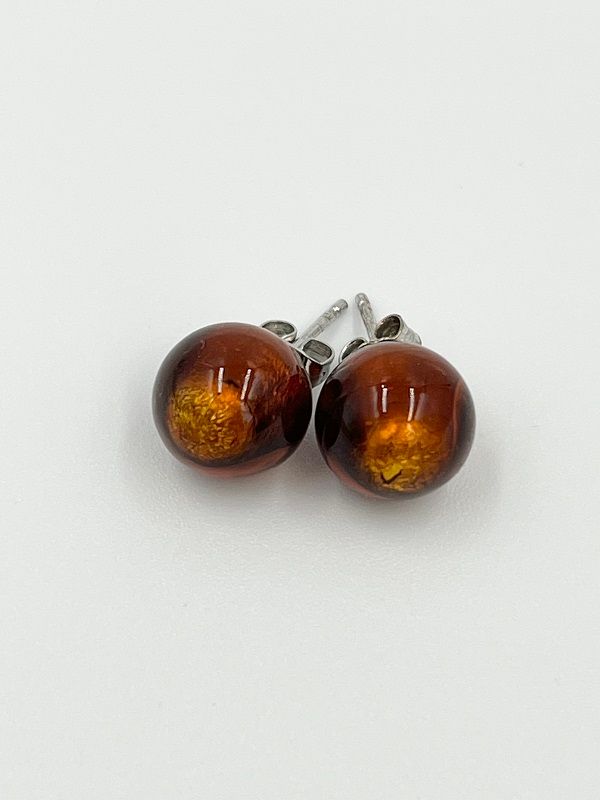 Stud earrings Murano ball 10mm
