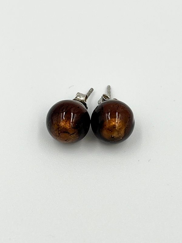 Stud earrings Murano ball 10mm