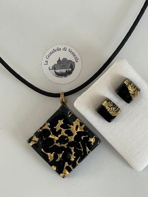 Set Murano, stud earrings, pendant