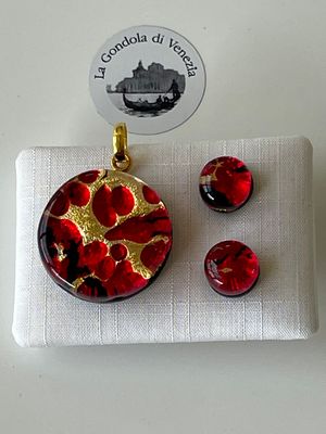 Set Murano pendant 25mm / stud earrings