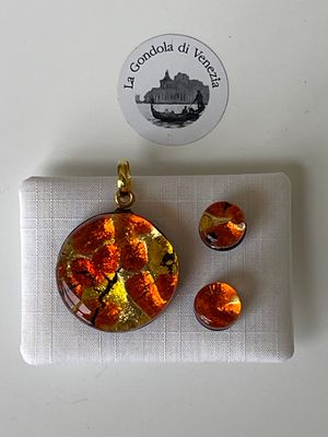 Set Murano pendant 25mm / stud earrings