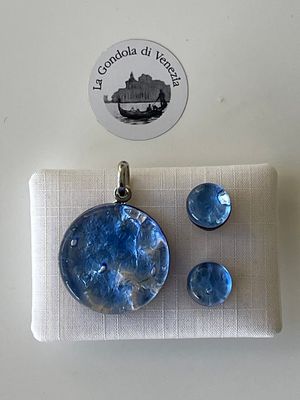 Set Murano pendant 25mm / stud earrings