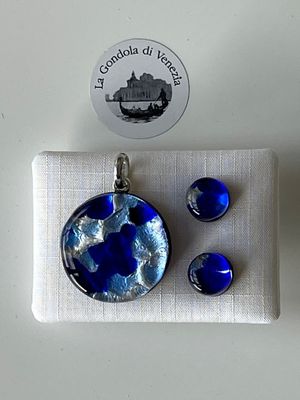 Set Murano pendant 25mm / stud earrings