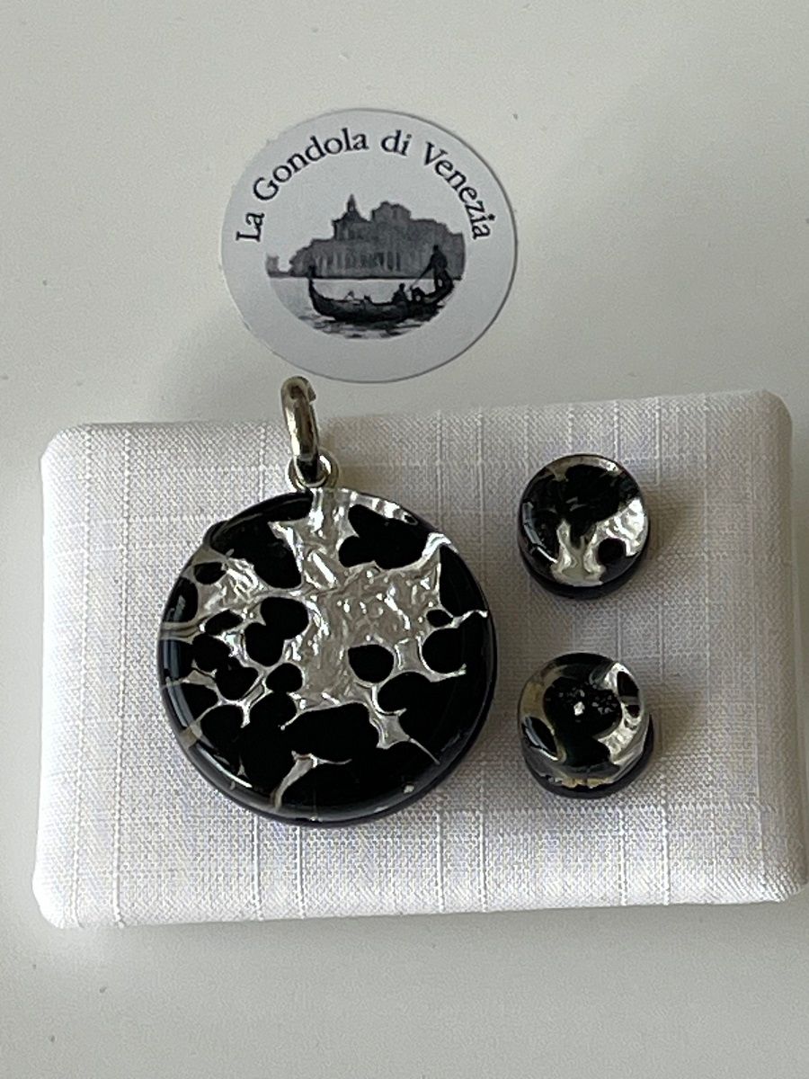 Set Murano pendant 25mm / stud earrings