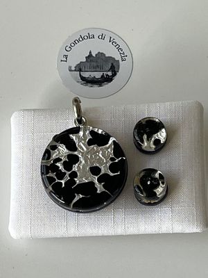 Set Murano pendant 25mm / stud earrings