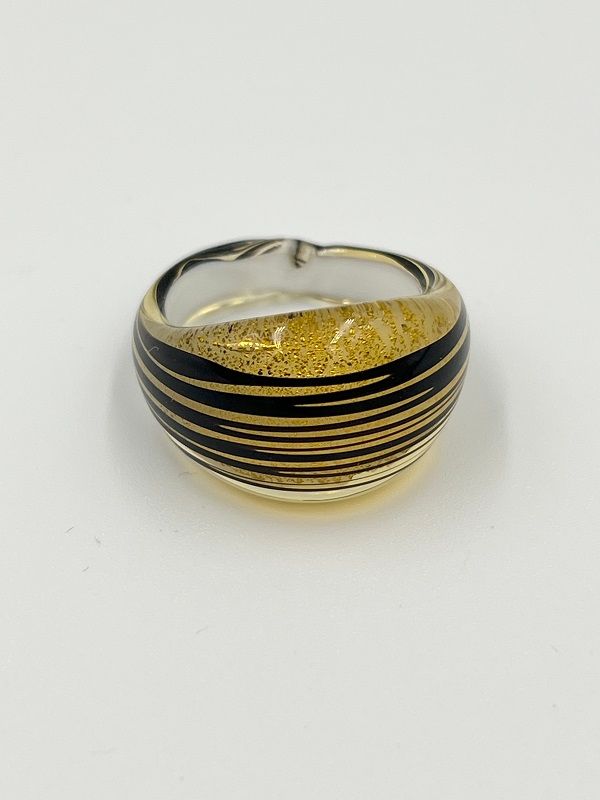 Ring Murano domed, striped