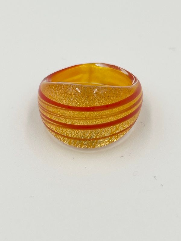 Ring Murano domed, striped