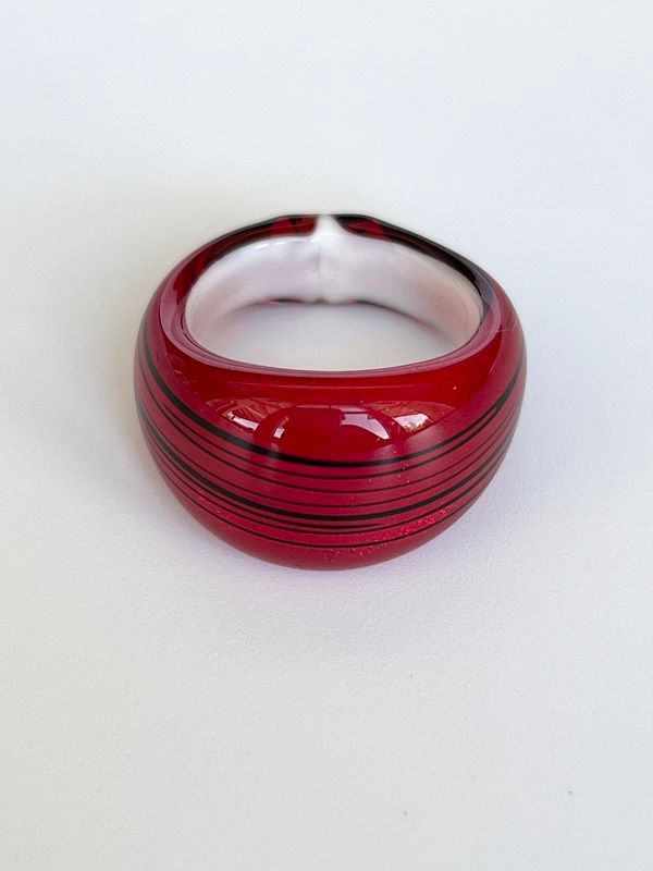 Ring Murano domed, striped