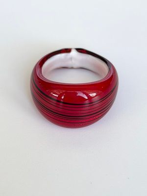 Ring Murano domed, striped
