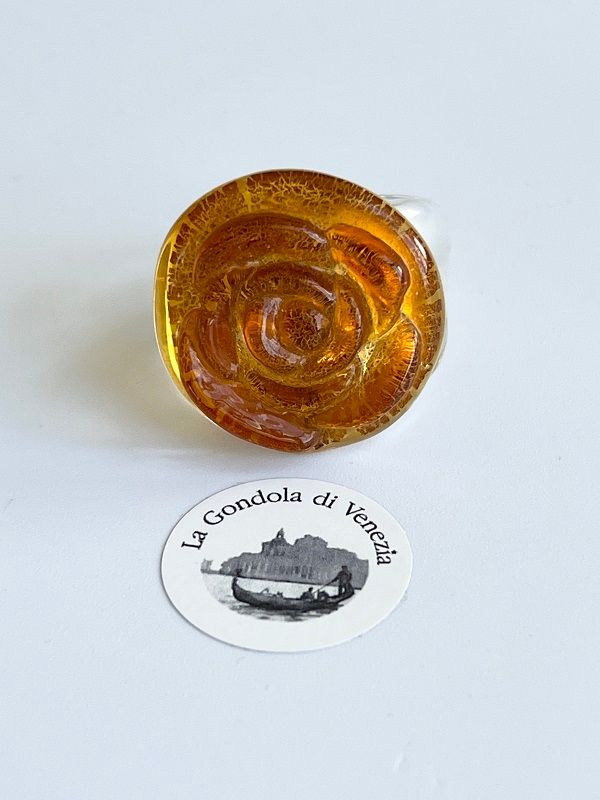 Ring Rose Murano size 19.5mm/61 unique piece
