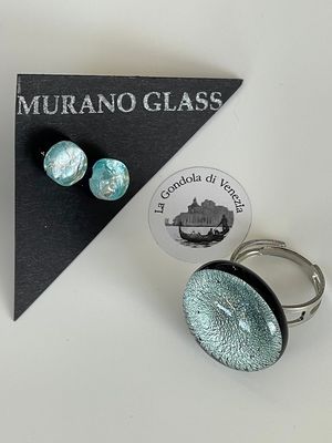 Set Murano Ring + Stud Earrings