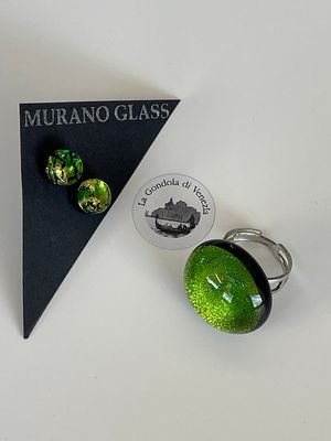 Set Murano Ring + Stud Earrings