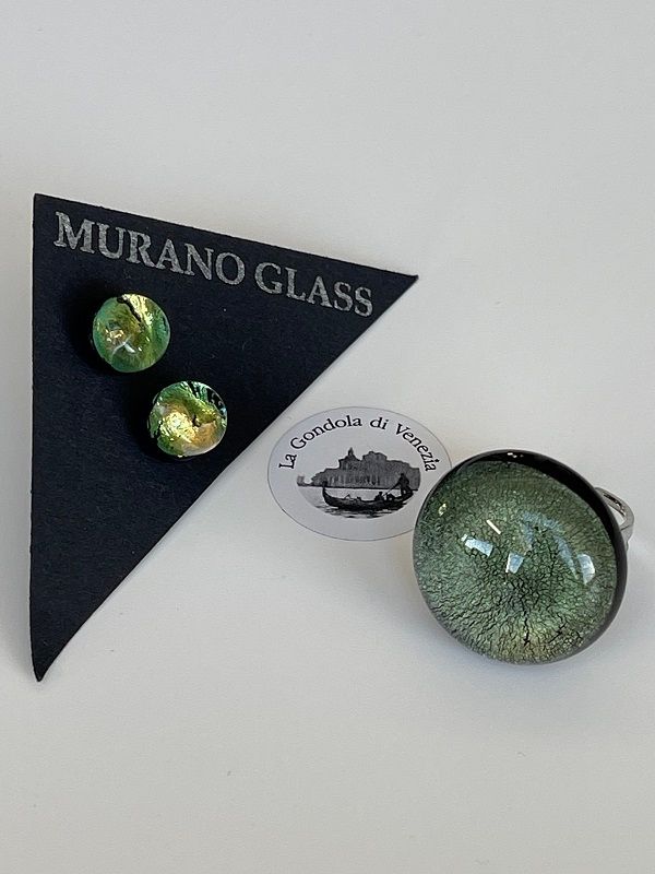 Set Murano Ring + Stud Earrings