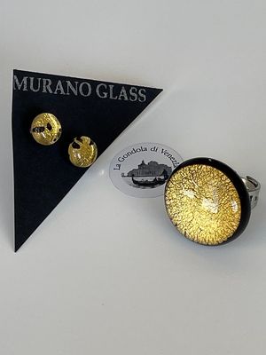 Set Murano Ring + Stud Earrings