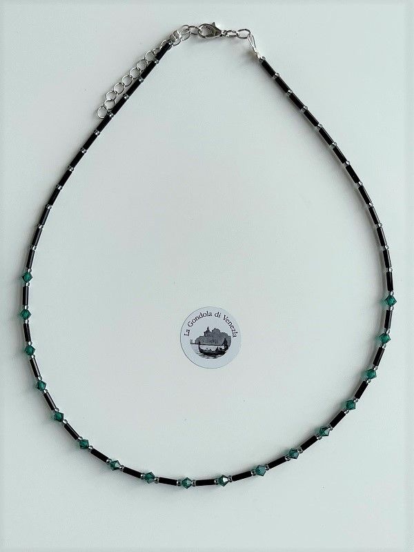 Collier Preciosa Glitzer Glas