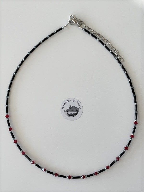 Collier Preciosa Glitzer Glas