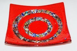 Murano Glass bowl 28x28cm -Unique piece-