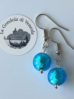 Ohrhänger Kugel Murano Glas 10mm 