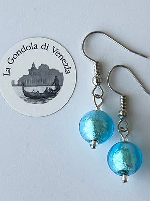 Ohrhänger Kugel Murano Glas 10mm 