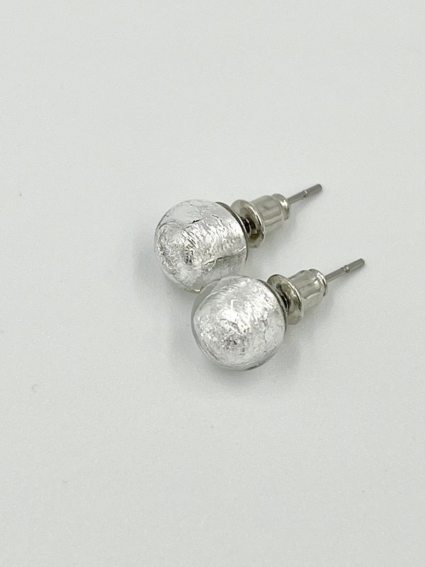 Stud earrings Murano ball 8mm