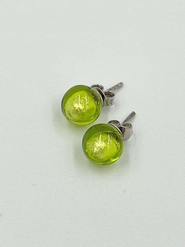 Stud earrings Murano ball 8mm