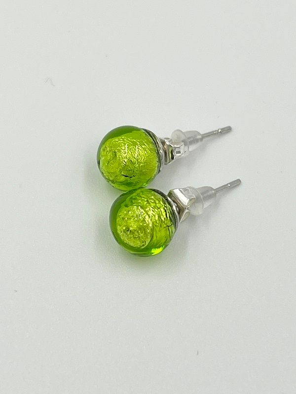 Stud earrings Murano ball 8mm