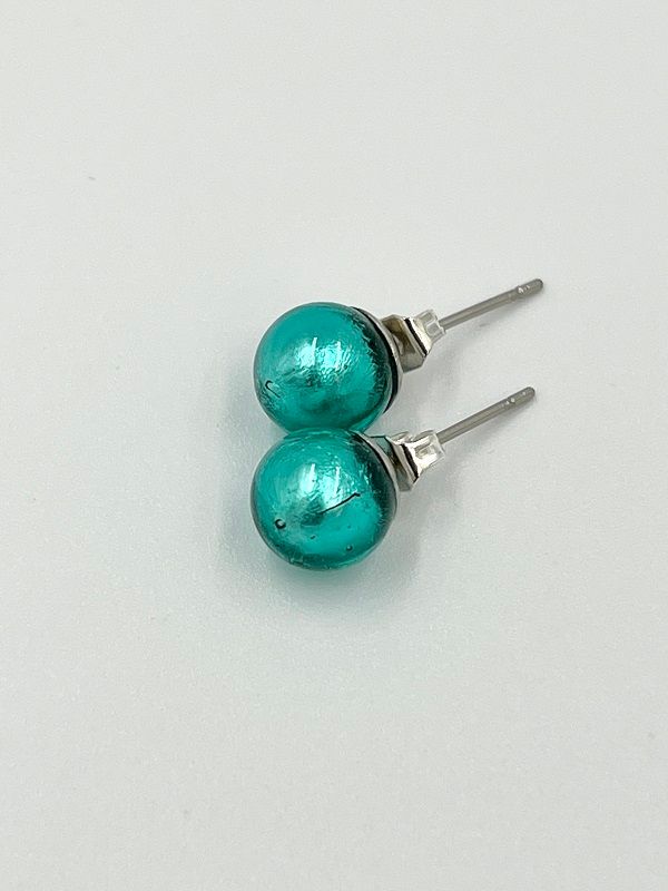 Stud earrings Murano ball 8mm
