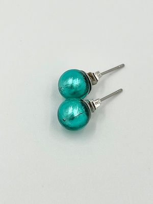 Stud earrings Murano ball 8mm